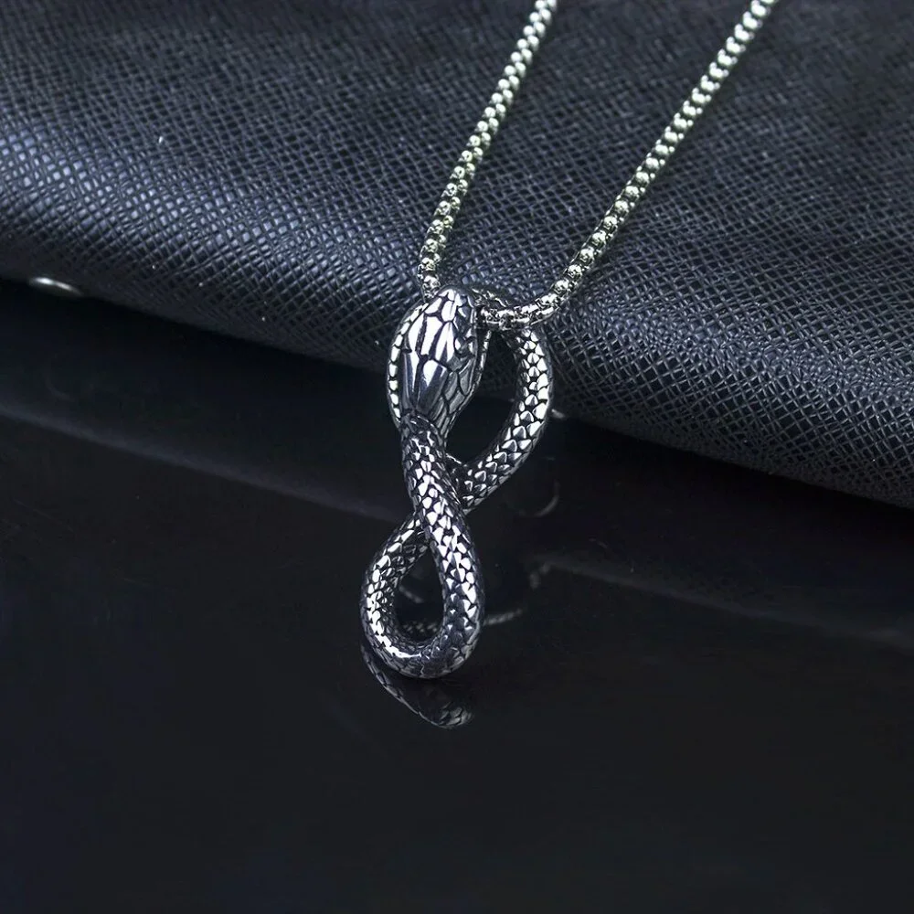 Punk Wind Snake King Necklace for Men, BL55590011